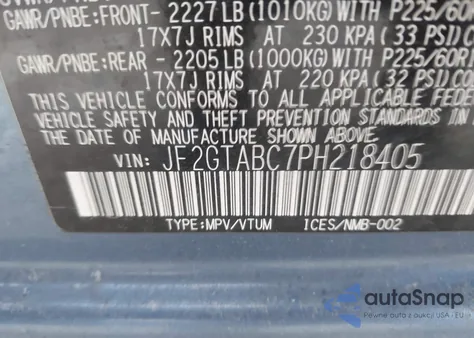 2023 Subaru Crosstrek from USA, damaged, VIN JF2GTABC7PH218405